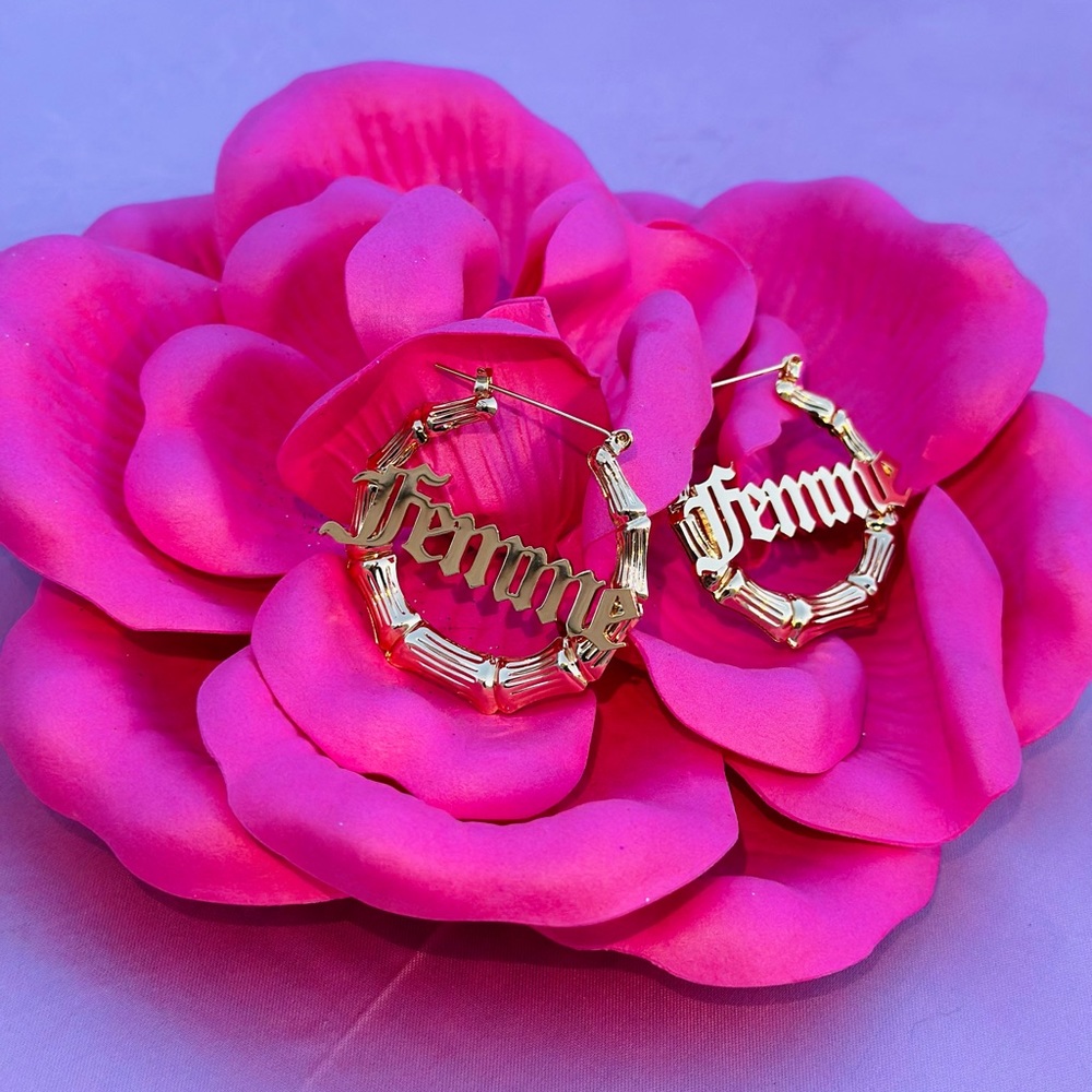 FEMME bamboo hoop earrings